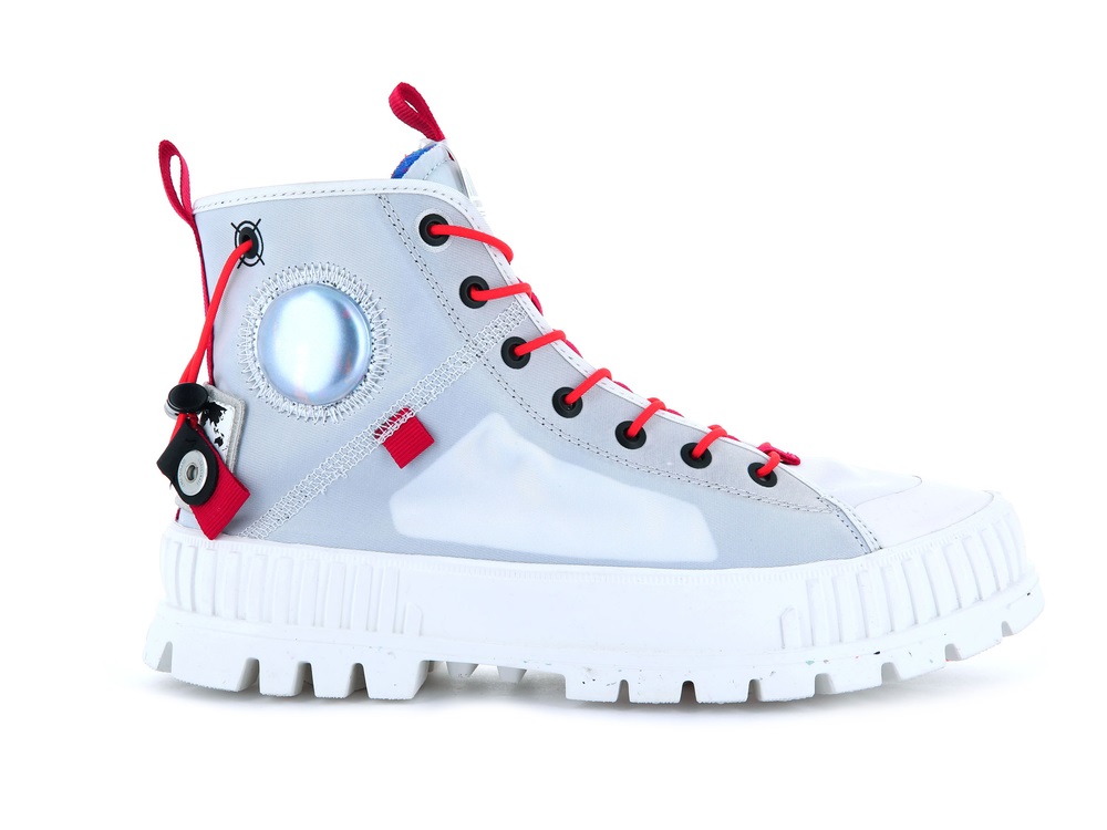 Zapatos Altas Palladium PALLASHOCK MID TICKET TO EARTH Hombre Blancas | Costa Rica-57328